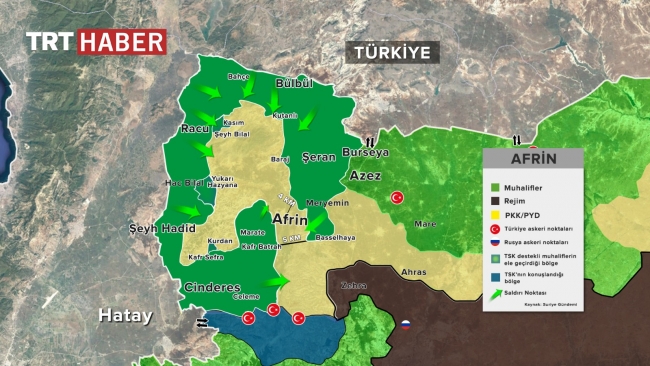 Afrin'de 12 nokta daha YPG/PKK'dan kurtarıldı